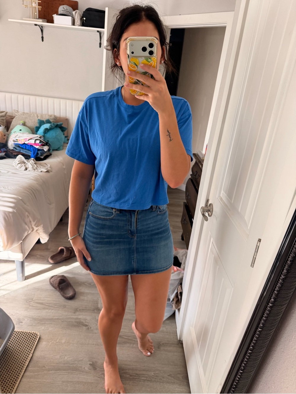 American Eagle Outfitters Blue Denim Mini Skirt
